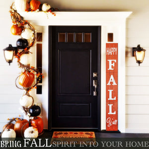 72in Outdoor Happy Fall Y'all Rustic Craft Porch Sign for Front Door, 6ft Vertical Wooden Welcome Sign for Front Porch