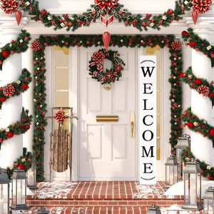 72in White Outdoor Welcome Sign - Perfect Front Door and Porch Decor