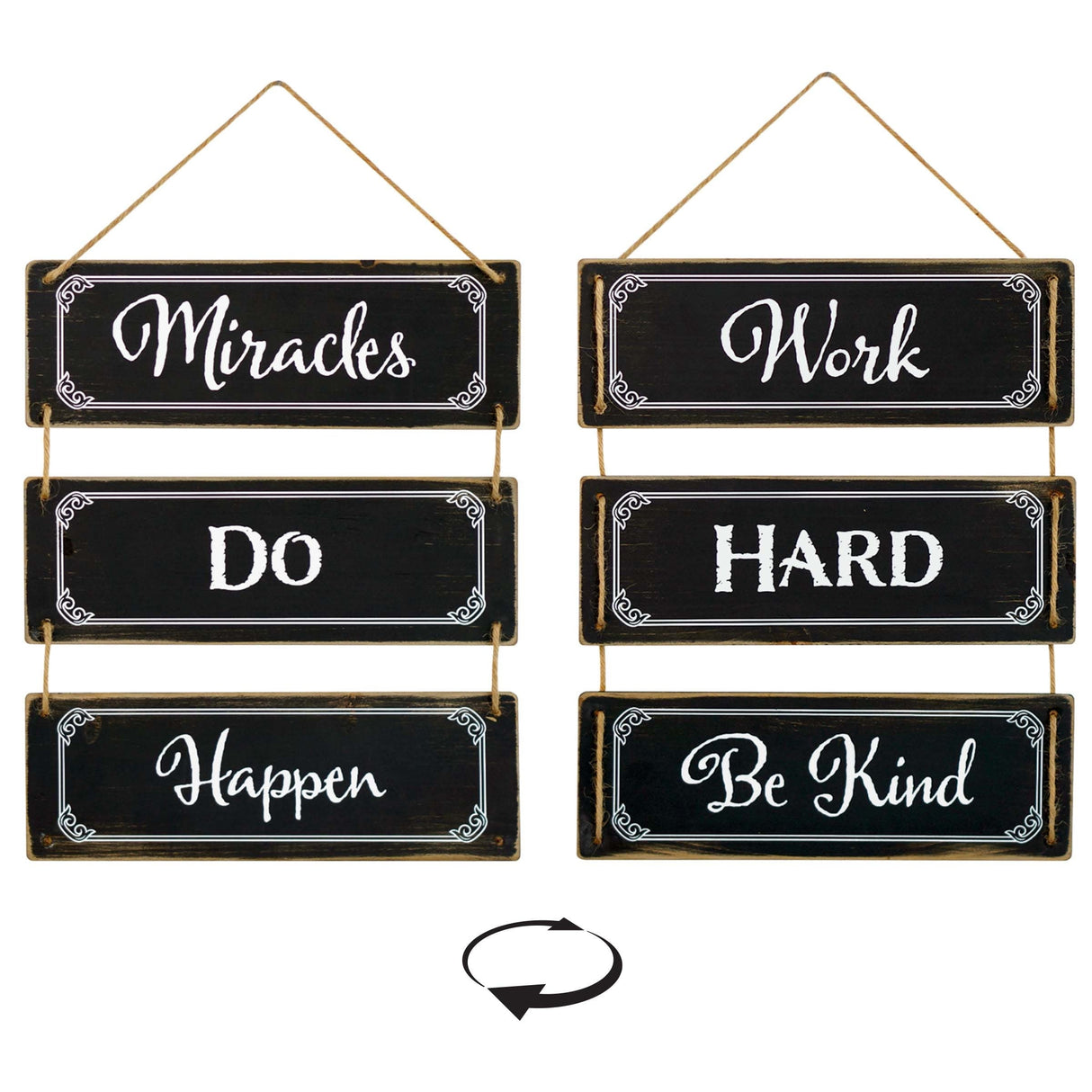 Reversible Wood Wall Hanging Sign for Farmhouse and Living Room