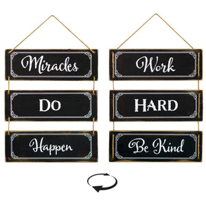 Reversible Wood Wall Hanging Sign for Farmhouse and Living Room