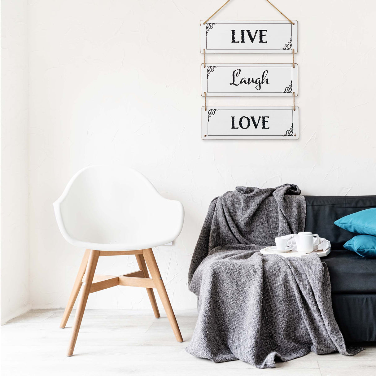 Reversible Wood Wall Hanging Sign for Farmhouse and Living Room