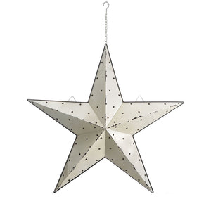 36in White LED Light-Up Metal Barn Star Wall Decor | Farmhouse Style Home Decor | Housewarming Gift | Party Decor