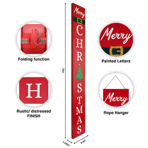 72in 'Merry Christmas' Sign for Front Door - Christmas Porch Sign, Modern Farmhouse Welcome Home Decor
