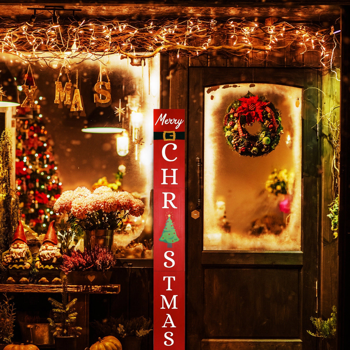 72in 'Merry Christmas' Sign for Front Door - Christmas Porch Sign, Modern Farmhouse Welcome Home Decor