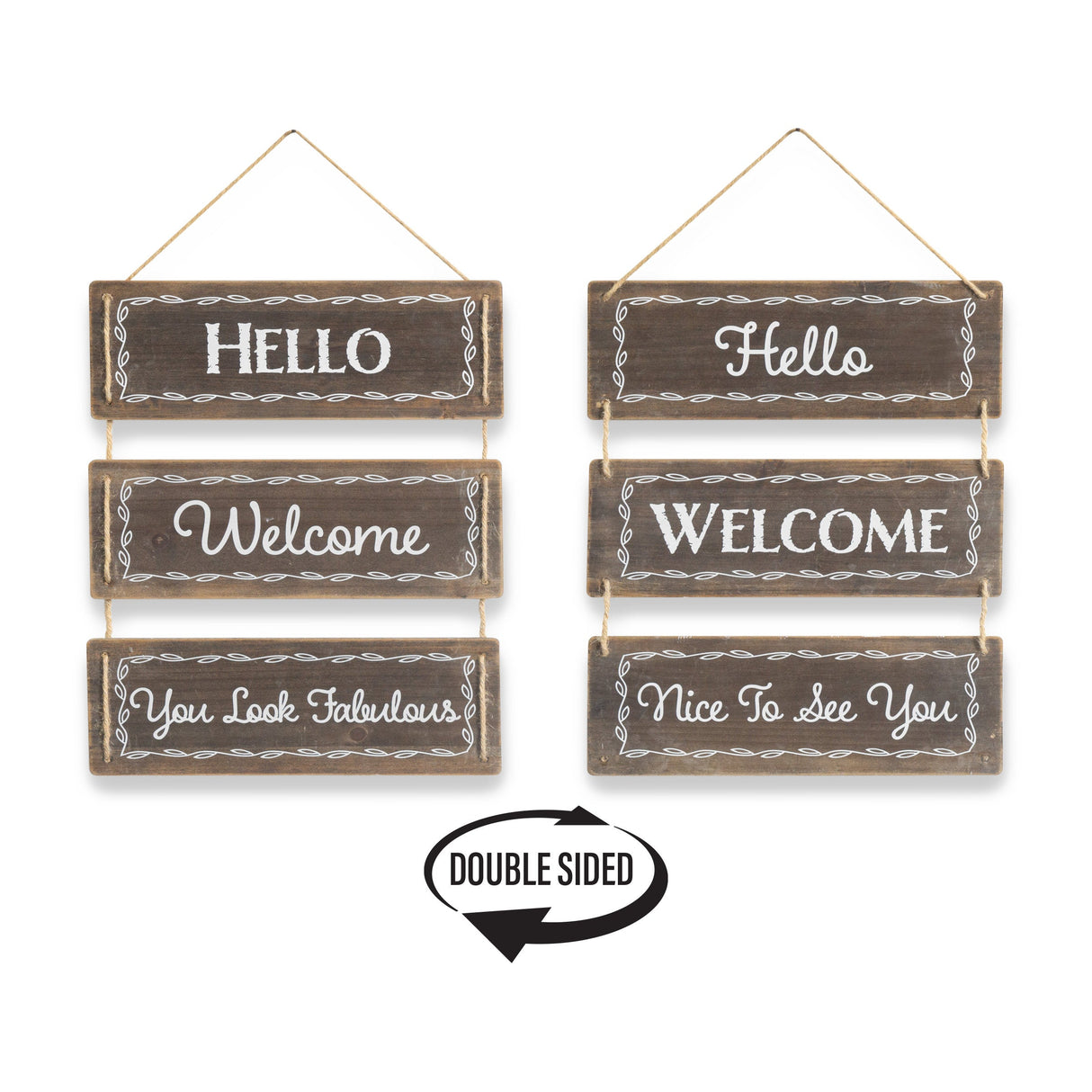 Reversible Wood Wall Hanging Sign for Farmhouse and Living Room