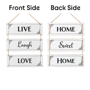 Reversible Wood Wall Hanging Sign for Farmhouse and Living Room