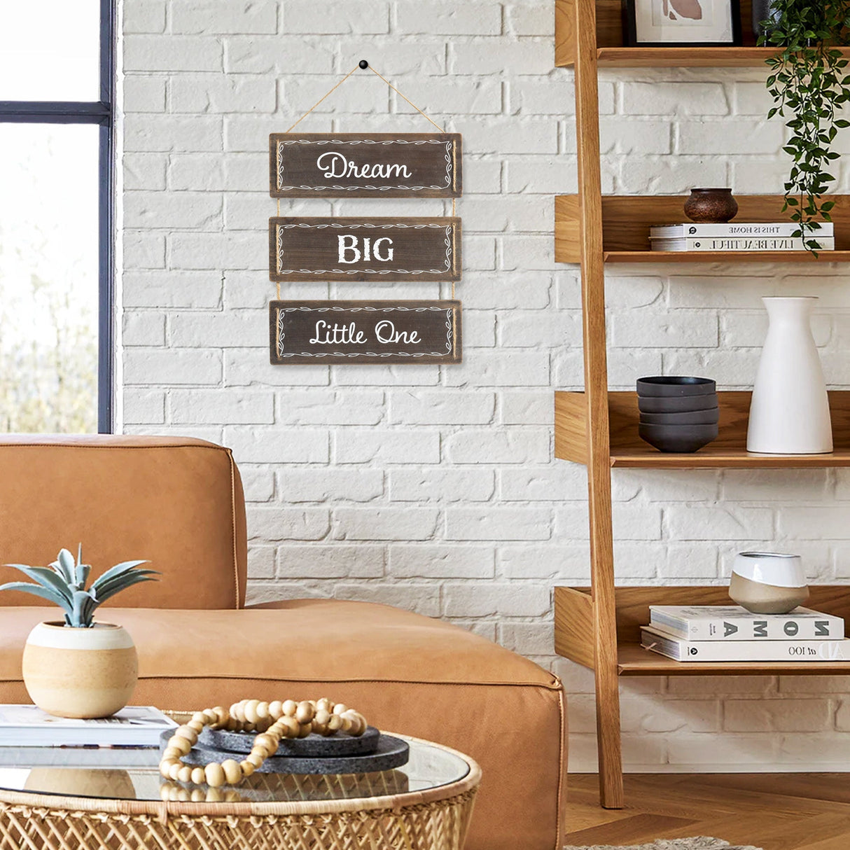 Reversible Wood Wall Hanging Sign for Farmhouse and Living Room