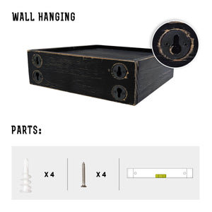 Square Stained Floating Corner Wall Shelf with LED Lights for Home Living Room, Bedroom, Bathroom, Kitchen Wall