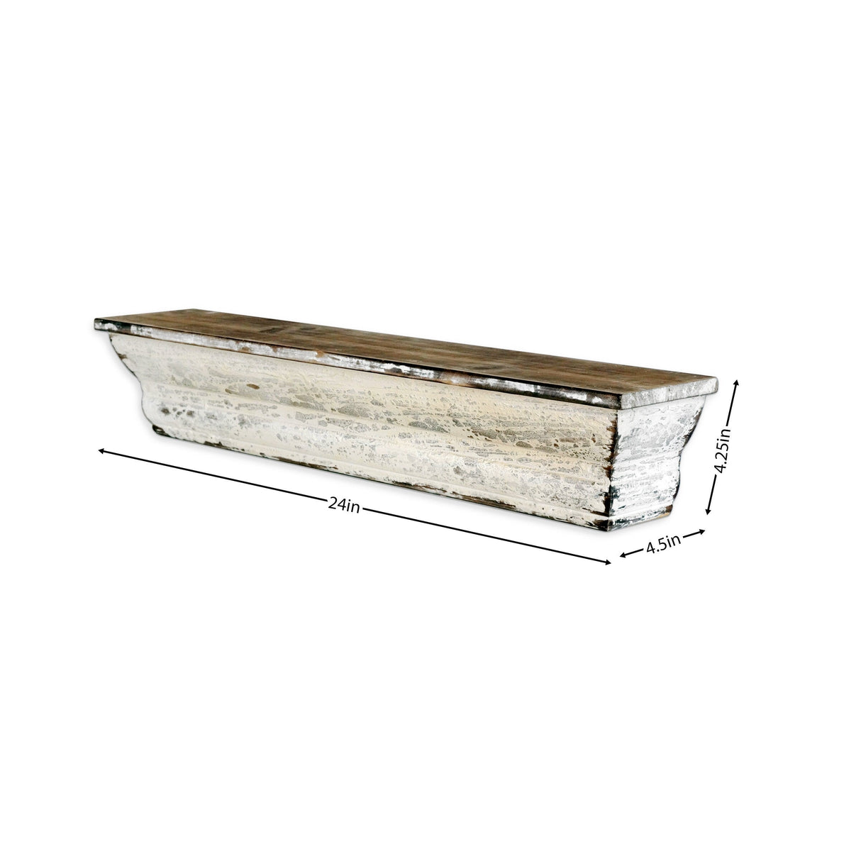 Distressed Ledge Shelf Large, Wall Shelves Organizer for Bedrooms, Hallways, Stairways, Entryways, Kitchens, and Bathrooms