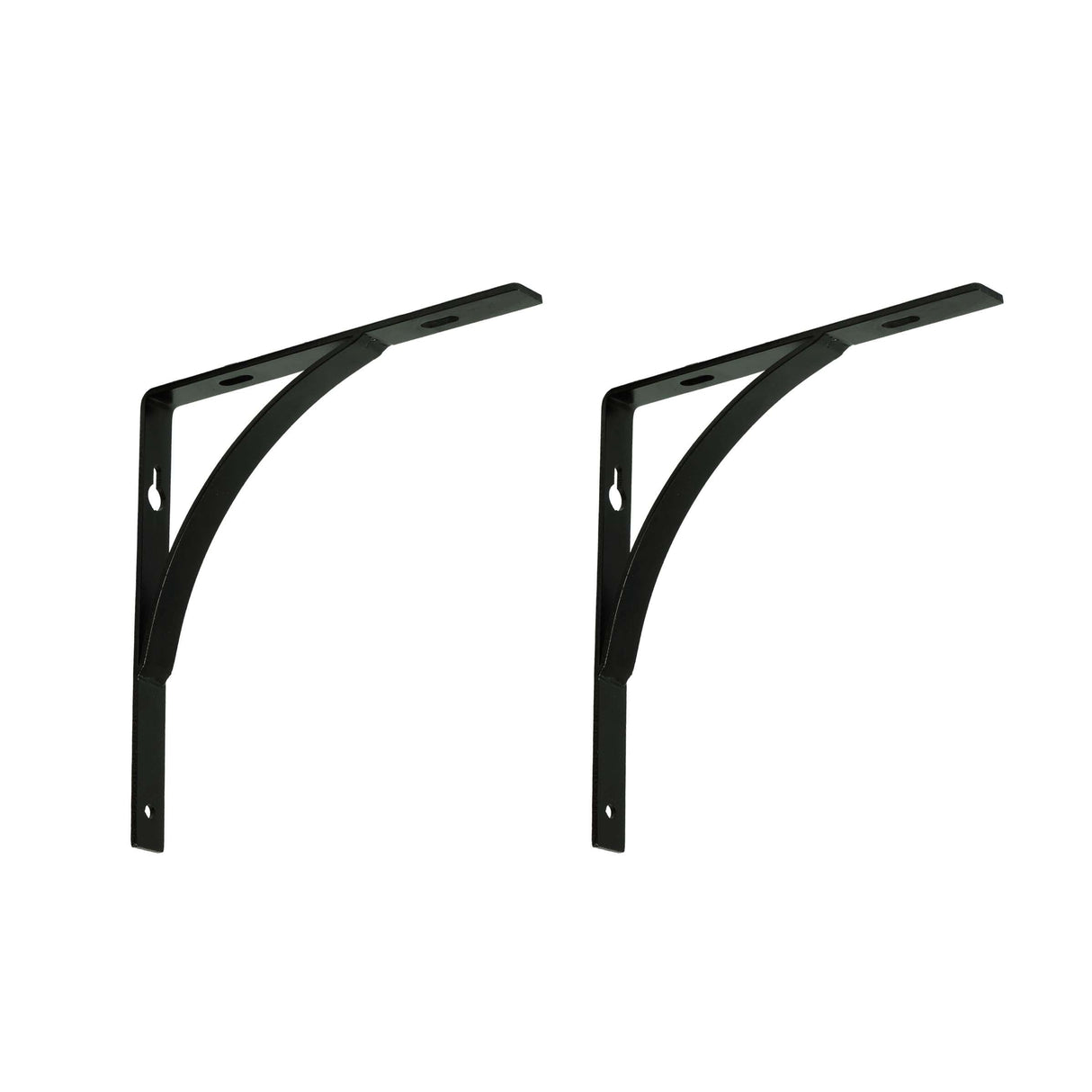 Foster Metal Slope Shelf Bracket, Wall Mounted Shelving Brackets for Rustic Decors, Set of 2  (Black)