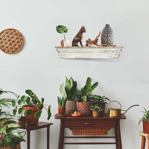 Distressed Ledge Shelf Large, Wall Shelves Organizer for Bedrooms, Hallways, Stairways, Entryways, Kitchens, and Bathrooms