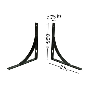 Foster Metal Slope Shelf Bracket, Wall Mounted Shelving Brackets for Rustic Decors, Set of 2  (Black)