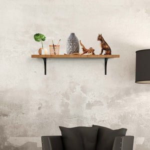 Foster Metal Slope Shelf Bracket, Wall Mounted Shelving Brackets for Rustic Decors, Set of 2  (Black)
