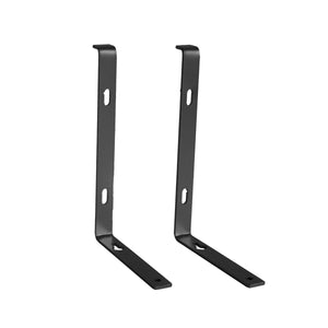 Foster Metal Shelf Bracket, Wall Mounted Shelving Brackets for Rustic Decors, Set of 2  (Black)