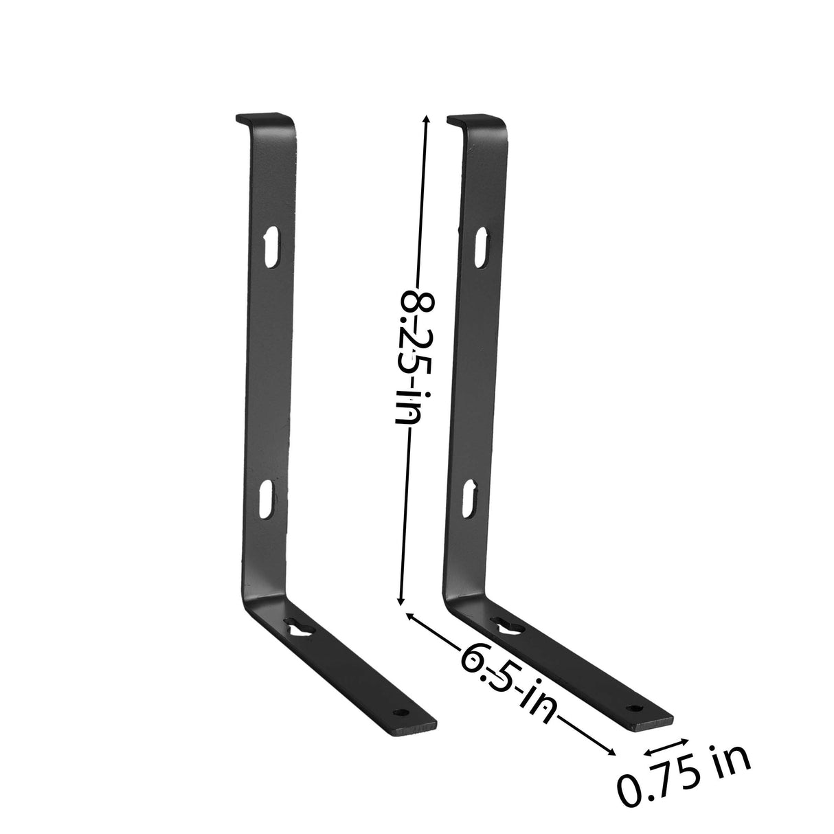 Foster Metal Shelf Bracket, Wall Mounted Shelving Brackets for Rustic Decors, Set of 2  (Black)