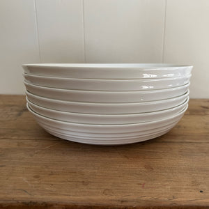 White Bone China Large Salad Pasta Dinner Bowls - 9 Inch Diameter | Elegant Tableware for Salads, Pasta, and Dinners | 3 Styles Available