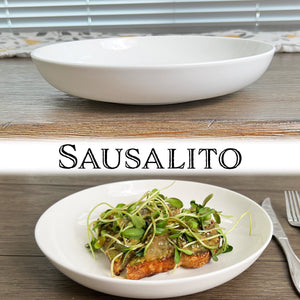 White Bone China Large Salad Pasta Dinner Bowls - 9 Inch Diameter | Elegant Tableware for Salads, Pasta, and Dinners | 3 Styles Available