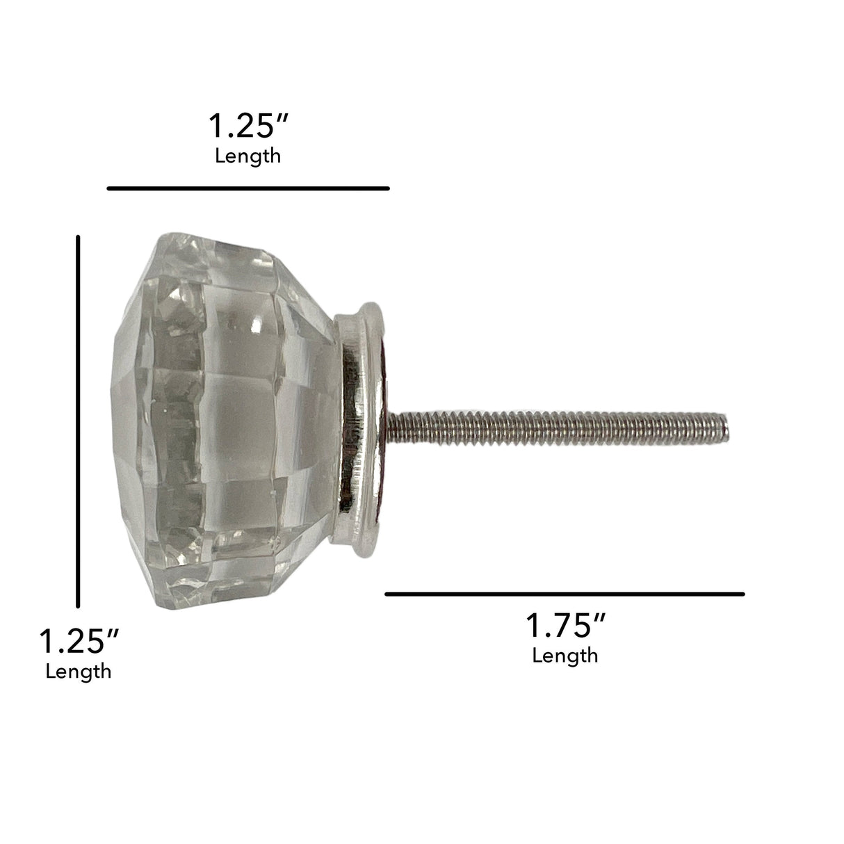 Glass Faceted Cabinet Knobs 6 Pack Knobs for Cabinets and Drawers, Closet Door Knobs, Drawer Pulls and Knobs with Mounting Screws