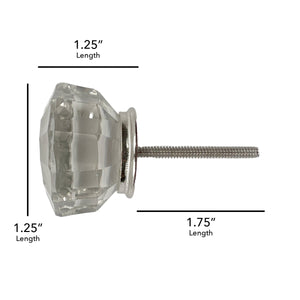 Glass Faceted Cabinet Knobs 6 Pack Knobs for Cabinets and Drawers, Closet Door Knobs, Drawer Pulls and Knobs with Mounting Screws
