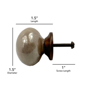 Ceramic Fancy Glaze Cabinet Knobs 6 Pack Knobs for Cabinets and Drawers, Closet Door Knobs,  Drawer Pulls and Knobs with Mounting Screws