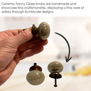 Ceramic Fancy Glaze Cabinet Knobs 6 Pack Knobs for Cabinets and Drawers, Closet Door Knobs,  Drawer Pulls and Knobs with Mounting Screws