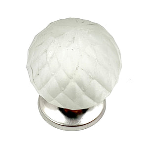 Frosted Glass Faceted Ball Cabinet Knobs 6 Pack Knobs for Cabinets and Drawers,Closet Door Knobs,Drawer Pulls and Knobs with Mounting Screws