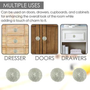 Frosted Glass Faceted Ball Cabinet Knobs 6 Pack Knobs for Cabinets and Drawers,Closet Door Knobs,Drawer Pulls and Knobs with Mounting Screws