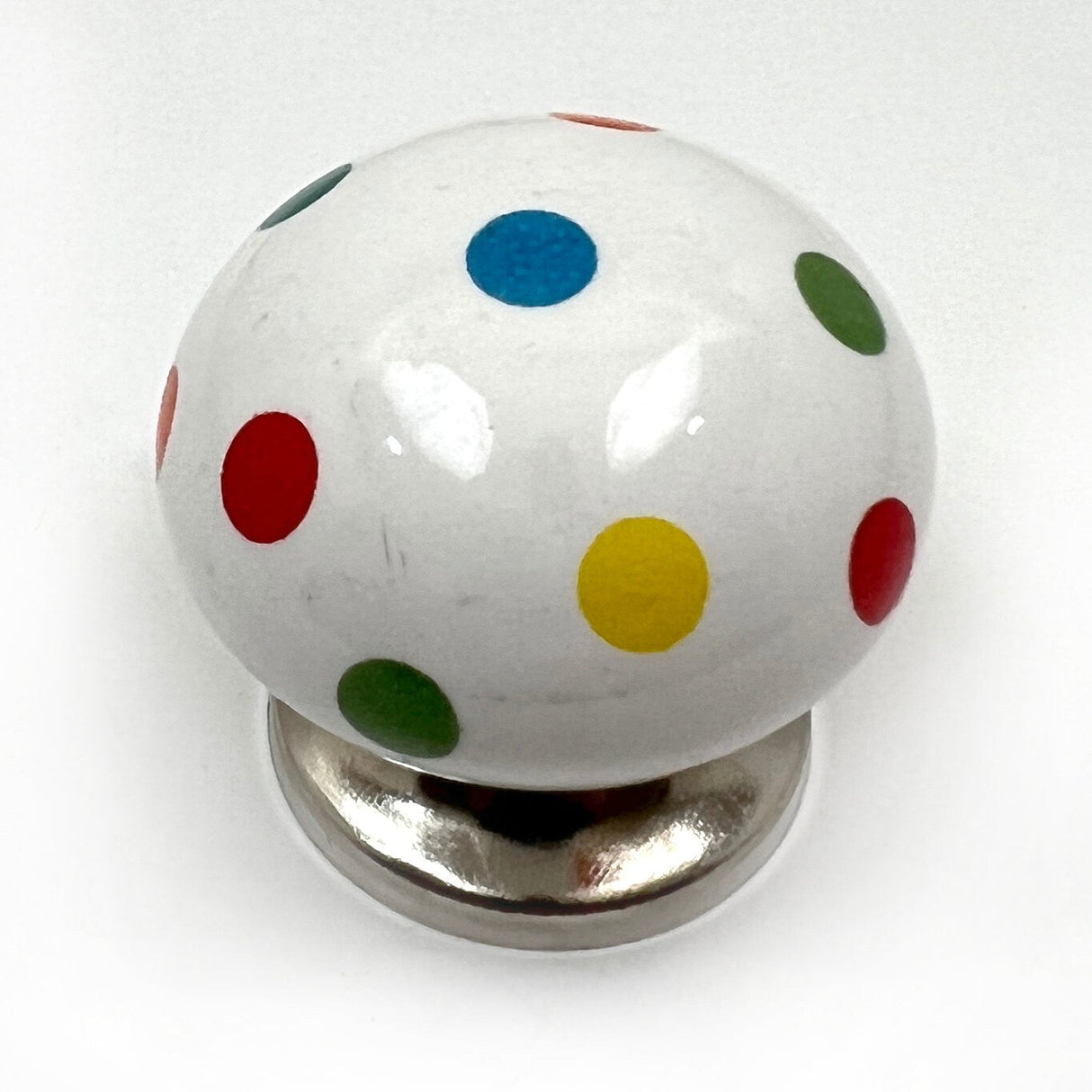Ceramic Polka Dot Ball  Cabinet Knobs 6 Pack Knobs for Cabinets and Drawers, Closet Door Knobs, Drawer Pulls and Knobs with Mounting Screws