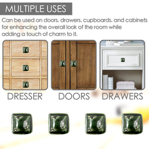 Ceramic Distressed Square Cabinet Knobs 6 Pack Knobs for Cabinets and Drawers,Closet Door Knobs, Drawer Pulls and Knobs with Mounting Screws