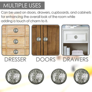 Ceramic Script Cabinet Knobs 6 Pack Knobs for Cabinets and Drawers, Closet Door Knobs, Drawer Pulls and Knobs with Mounting Screws
