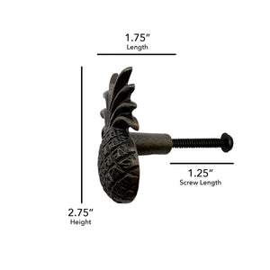 Cast Iron Pineapple Cabinet Knobs 6 Pack Knobs for Cabinets and Drawers, Closet Door Knobs, Drawer Pulls and Knobs with Mounting Screw