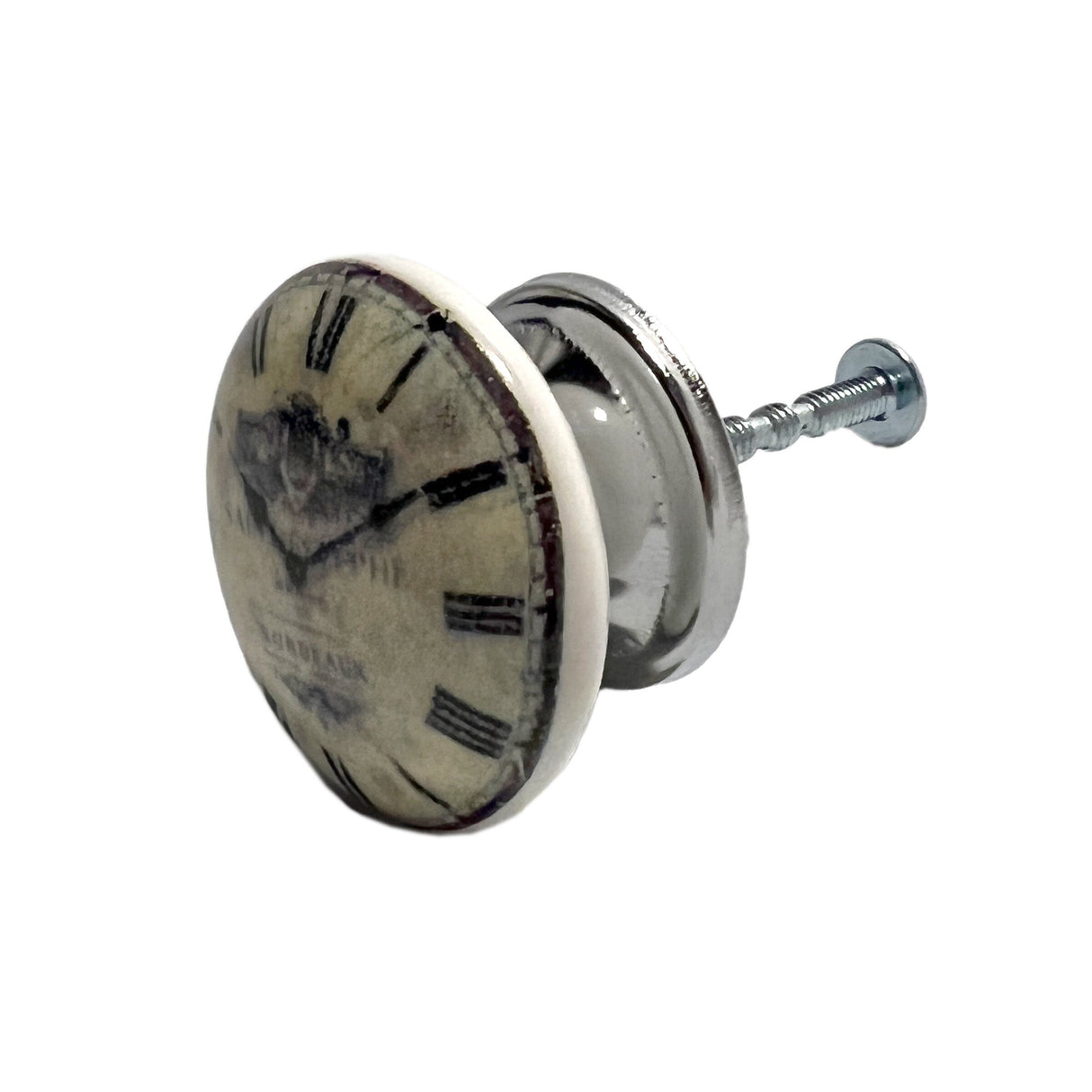 Ceramic Clock Face Cabinet Knobs 6 Pack Knobs for Cabinets and Drawers, Closet Door Knobs, Drawer Pulls and Knobs with Mounting Screws