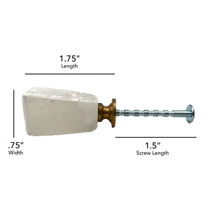 Stone Tapered Cabinet Knobs 6 Pack Knobs for Cabinets and Drawers, Closet Door Knobs, Drawer Pulls and Knobs with Mounting Screws (White)