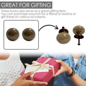 Ceramic Fancy Glaze Cabinet Knobs 6 Pack Knobs for Cabinets and Drawers, Closet Door Knobs,  Drawer Pulls and Knobs with Mounting Screws