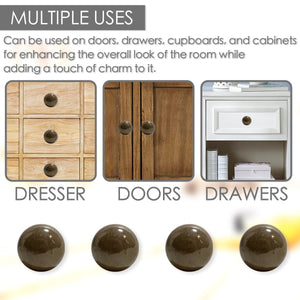 Ceramic Fancy Glaze Cabinet Knobs 6 Pack Knobs for Cabinets and Drawers, Closet Door Knobs,  Drawer Pulls and Knobs with Mounting Screws
