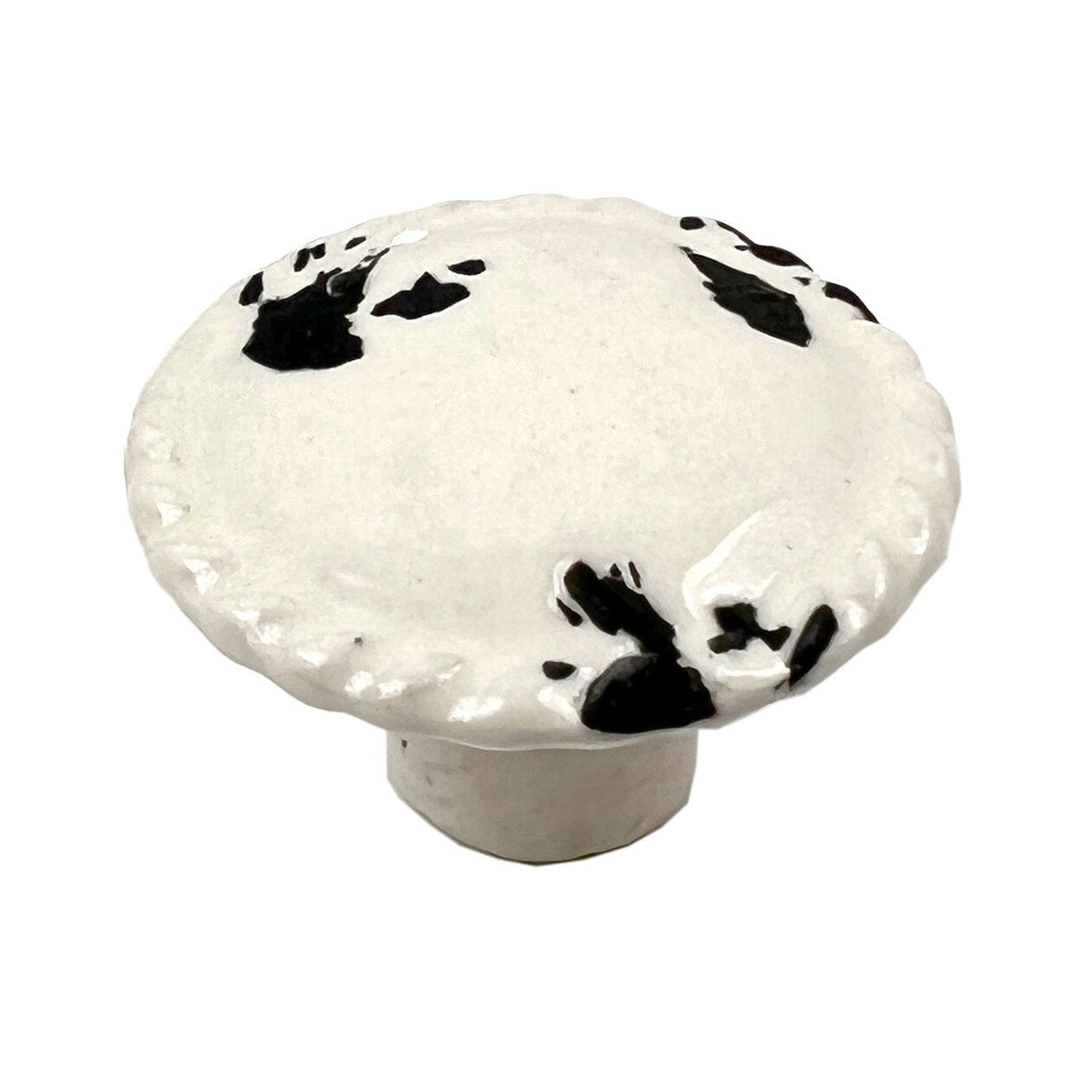 Ceramic Distressed Disk Cabinet Knobs 6 Pack Knobs for Cabinets and Drawers, Closet Door Knobs,  Drawer Pulls and Knobs with Mounting Screws