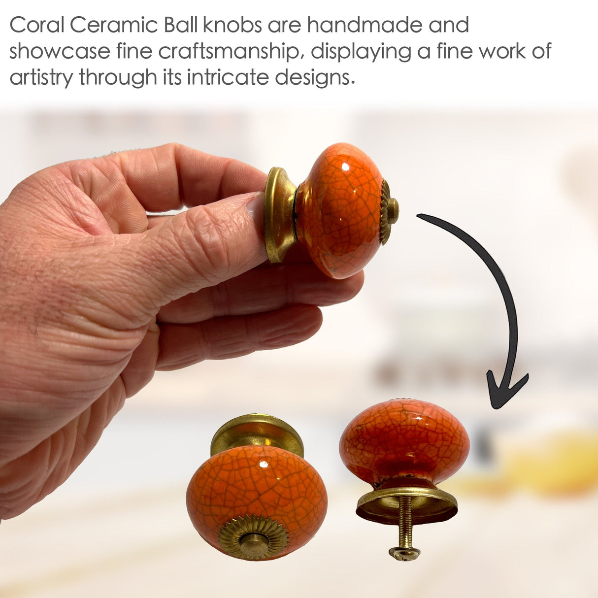 Ceramic Ball  Cabinet Knobs 6 Pack Knobs for Cabinets and Drawers, Closet Door Knobs, Drawer Pulls and Knobs with Mounting Screws