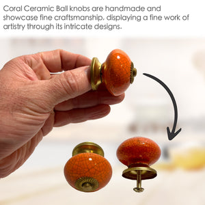 Ceramic Ball  Cabinet Knobs 6 Pack Knobs for Cabinets and Drawers, Closet Door Knobs, Drawer Pulls and Knobs with Mounting Screws
