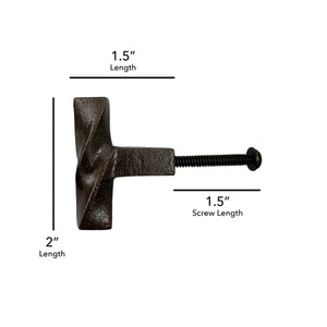 Cast Iron Twist Cabinet Knobs 6 Pack Knobs for Cabinets and Drawers, Closet Door Knobs, Drawer Pulls and Knobs with Mounting Screws
