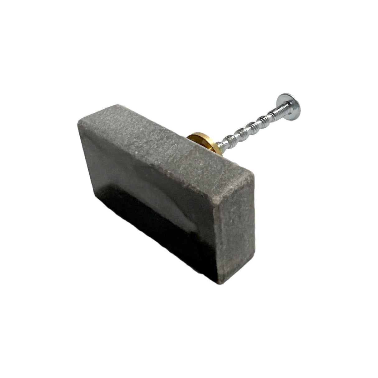 Stone Brick Cabinet Knobs 6 Pack Knobs for Cabinets and Drawers, Closet Door Knobs, Drawer Pulls and Knobs with Mounting Screws (Grey)