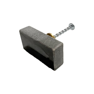 Stone Brick Cabinet Knobs 6 Pack Knobs for Cabinets and Drawers, Closet Door Knobs, Drawer Pulls and Knobs with Mounting Screws (Grey)