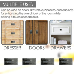 Stone Brick Cabinet Knobs 6 Pack Knobs for Cabinets and Drawers, Closet Door Knobs, Drawer Pulls and Knobs with Mounting Screws (Grey)