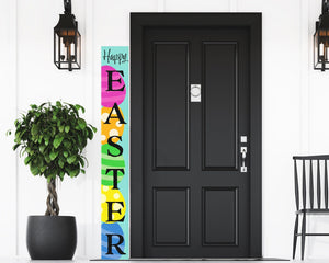 72in Happy Easter Porch Sign - Easter Decor Sign, Home Front Door Yard Party Decor, Folding Sign, Turquoise, Farmhouse Party Decor