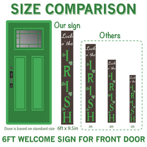 72in St. Patrick's Day Wooden Porch Sign Large Welcome Porch Sign for St.Patrick's Day Decor Sign Home Front Door Yard Party Decor