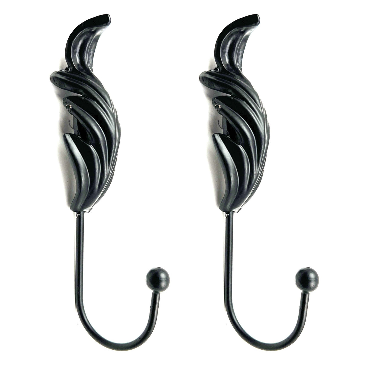 Metal Feather Wall Hook Black Set of 6, Kitchen Cabinet Knobs Dresser Knobs Drawer Knobs Handles