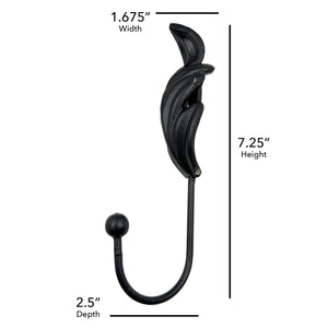 Metal Feather Wall Hook Black Set of 6, Kitchen Cabinet Knobs Dresser Knobs Drawer Knobs Handles