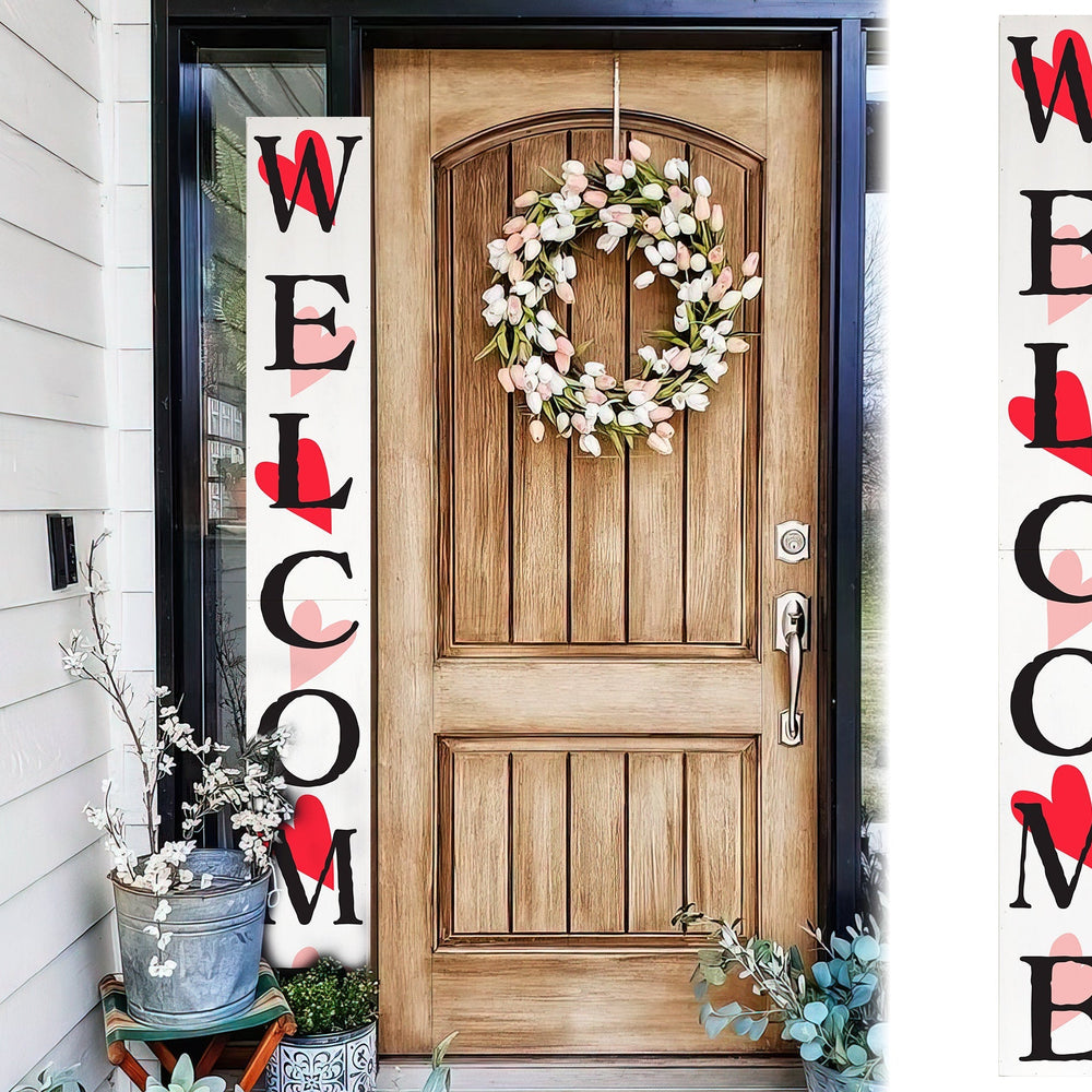 72in Outdoor Valentine's Day Welcome Sign for Front Door, 6ft Welcome Sign,Welcome Sign for Front Porch Standing
