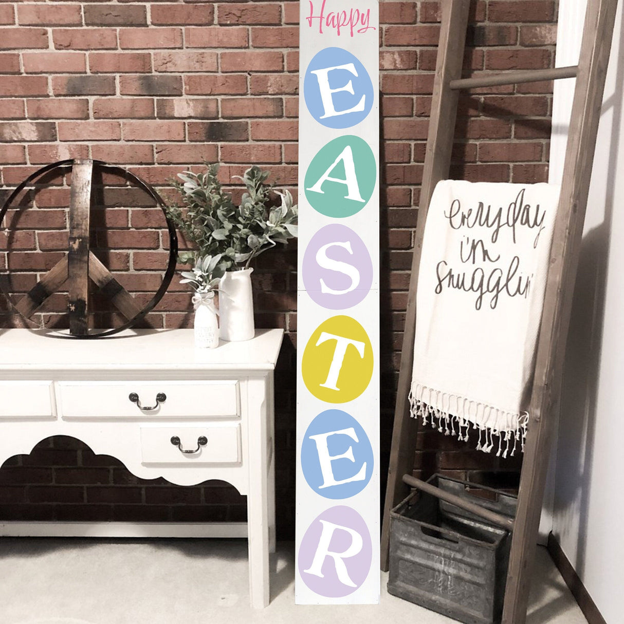 72in Happy Easter Porch Sign - Easter Decor Sign, Home Front Door Yard Party Decor, Folding Sign, Rustic Farmhouse Party De