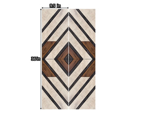 Farmhouse Home Decor Wooden Art Diamond Sign, Wood Geometric Wall Hanging Boho Wall Art Prints on Wood for Apartment Bedroom Living Room