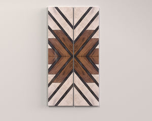 36in Wall Decor Wooden Art - Geometric Pattern Wood Wall Hanging, Boho Wall Art Prints for Apartment, Bedroom, Living Room